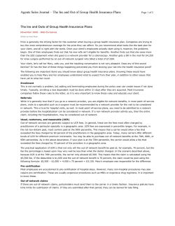The Ins and Out of Group Health Insurance Plans