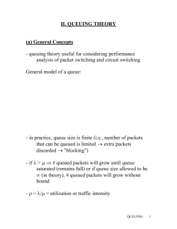 II. QUEUING THEORY (a) General Concepts
