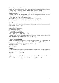 Permutations and combinations