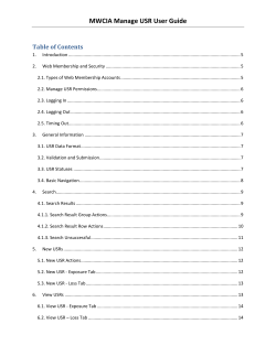 Manage USR User Guide