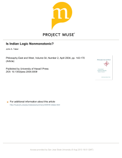 Is Indian Logic Nonmonotonic?