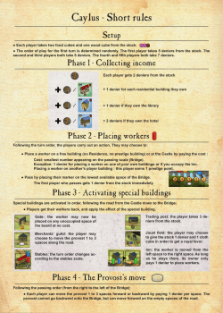 Caylus - Short rules