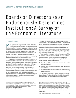 Boards of Directors as an Endogenously Determined