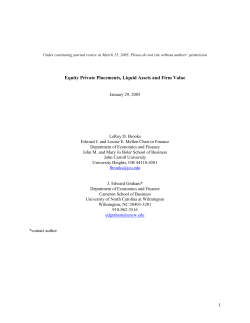changing liquidity effects and private placements of equity