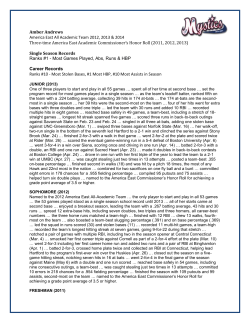 Amber Andrews America East All Academic Team 2012, 2013