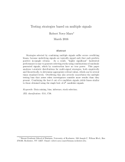 Testing strategies based on multiple signals - Robert Novy-Marx