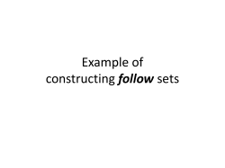 Example of constructing follow sets