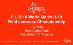 FIL 2016 World Men`s U-19 Field Lacrosse Championship