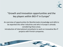 "Growth and Innovation opportunities and the key players within BIO