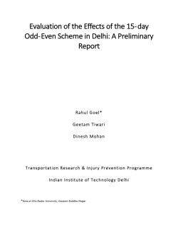 Evaluation of the Effects of the 15-‐day Odd-‐Even
