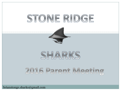 2014 StonE RIDGE SHARKS Parent Meeting