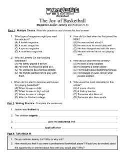 Magazine Lesson: Jeremy Lin (February 6&ndash;8)