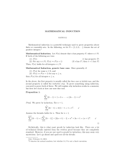 MATHEMATICAL INDUCTION Mathematical induction is a