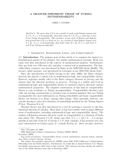 A measure-theoretic proof of Turing incomparability.