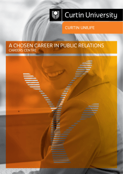 A CHOSEN CAREER IN PUBlIC RElAtIONS