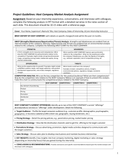 Project Guidelines: Host Company Market Analysis Assignment