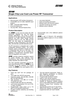 Single-Chip Low Cost Low Power RF