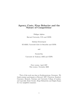 Agency Costs, Firm Behavior and the Nature of Competition