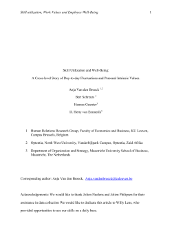 Daily Skill Utilization and WellBeing final - Lirias