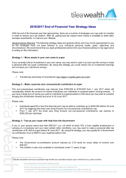 2016/2017 End of Financial Year Strategy Ideas