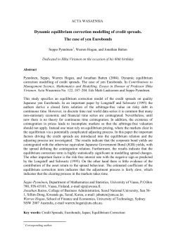 Dynamic equilibrium correction modelling of credit spreads. The