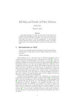 AGI Risk and Friendly AI Policy Solutions