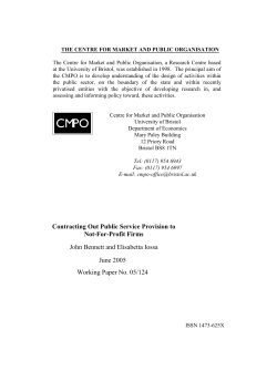 Contracting Out Public Service Provision to Not-For