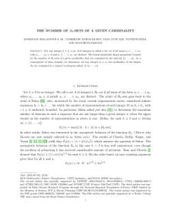 THE NUMBER OF Bh-SETS OF A GIVEN CARDINALITY 1