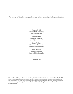 The Impact of Whistleblowers on Financial Misrepresentation
