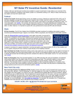 NY Solar PV Incentive Guide: Residential