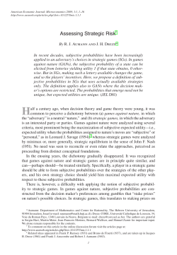 Assessing Strategic Risk&dagger; - Einstein Institute of Mathematics @ The