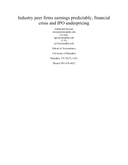 Industry peer firms earnings predictably, financial crisis and IPO
