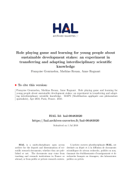 Role playing game and learning for young people about