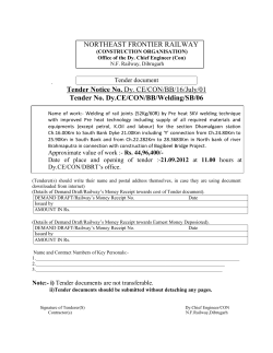 2. Instructions to tenderer(s)