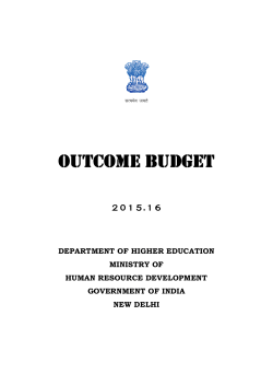 outcome budget - Ministry of Human Resource Development