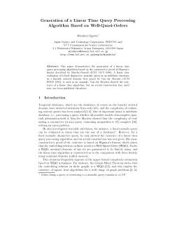 Generation of a Linear Time Query Processing Algorithm Based on