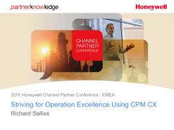 Striving for Operation Excellence Using CPM CX