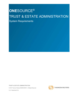 System Requirements - OneSource Trust and Estate Administration