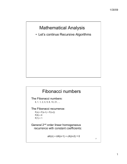 Mathematical Analysis Fibonacci numbers