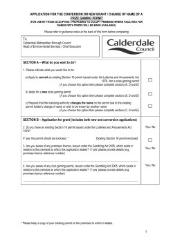 Conversion or new grant /change of name of a prize gaming permit