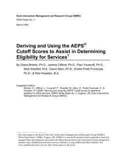 Deriving and Using the AEPS Cutoff Scores to Assist