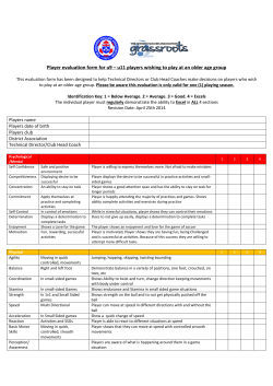 Player Evaluation form for u9-u11 players wishing to play at an older