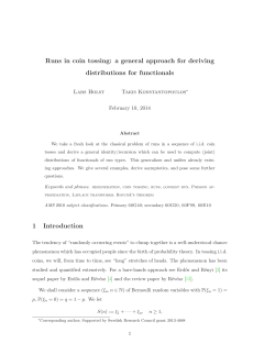 Runs in coin tossing: a general approach for deriving distributions