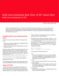 SUSE Linux Enterprise Real Time 10 SP1 Quick Start