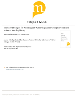 Interview Strategies for Assessing Self-Authorship