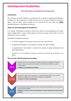 Development Academies `The LGFA Player Development
