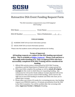 DSA Retroactive Funding DSA Retroactive Funding