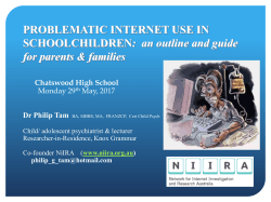 Introduction to Child Psychiatry - Chatswood High School Parents