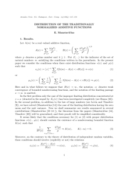 DISTRIBUTION OF THE TRADITIONALLY NORMALIZED ADDITIVE
