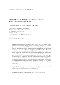 ONTOLOGIES SUPPORTING INTELLIGENT AGENT